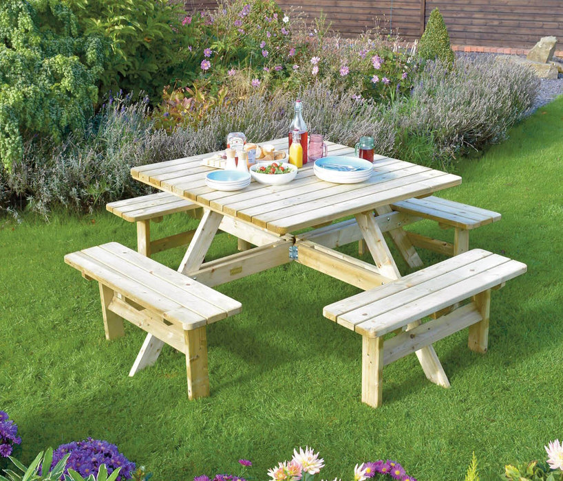 Square Picnic Table - Yellow Shield