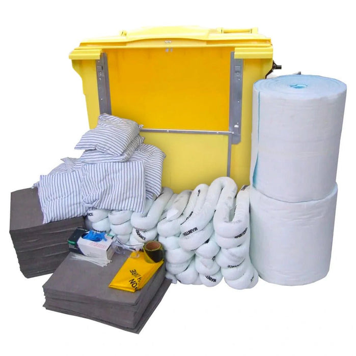 Wheeled Locker Spill Kit 1200 Litre - Drop Front - Yellow Shield