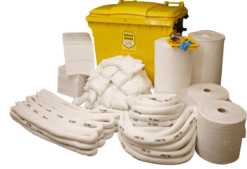 Wheelie Bin Oil Spill Kit - 1200 Litre - Yellow Shield