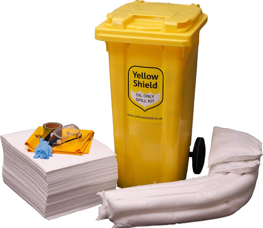 Wheelie Bin Oil Spill Kit - 125 Litre - Yellow Shield