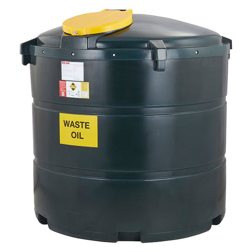 1,340 Litre Plastic Bunded Waste Oil Tank (Vertical) - Yellow Shield