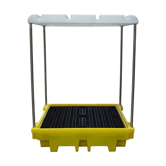 4 Drum Spill Pallet - Frame and Cover - Yellow Shield