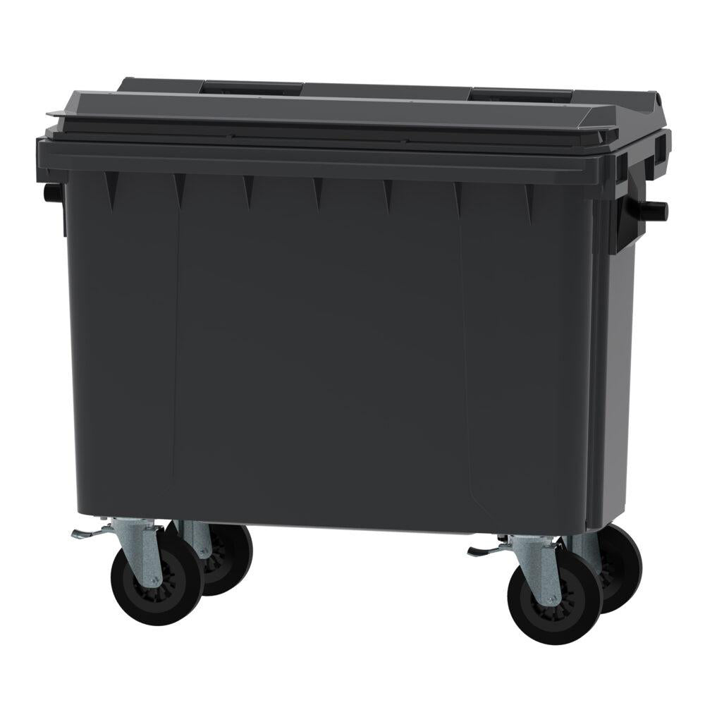 500 Litre Wheelie Bin Grey With Lid Lock — Yellow Shield