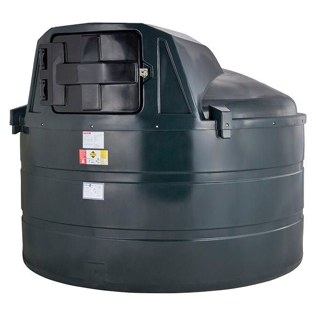 5,000 Litre Plastic Bunded Fuel Tank (Vertical Low Profile) - Yellow Shield