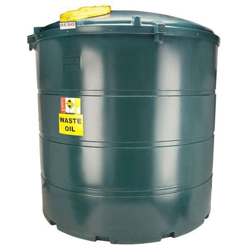 5,000 Litre Plastic Bunded Waste Oil Tank (Vertical) - Yellow Shield