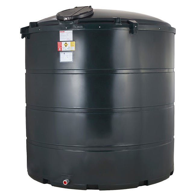 5,000 Litre Plastic Oil Storage Tank (Vertical) - Yellow Shield