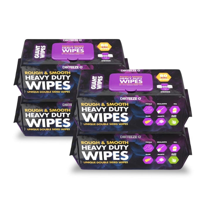 DIRTEEZE Rough & Smooth Giant Wipes | Pk 4 - Yellow Shield