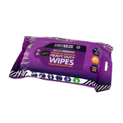 DIRTEEZE Rough & Smooth Wipes | Flowpack - Pk 16 - Yellow Shield