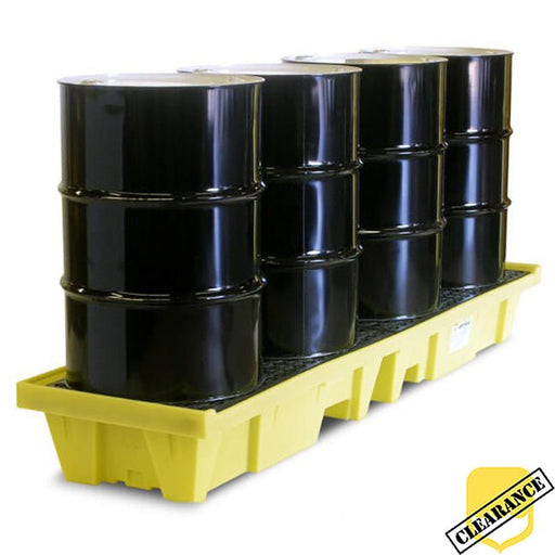 ENPAC 4 Drum In Line Spill Pallet - Yellow Shield