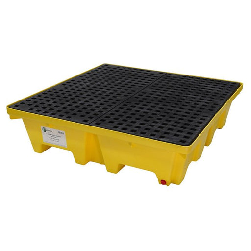 ENPAC 4 Drum Spill Pallet | 4 Way Entry - Yellow Shield