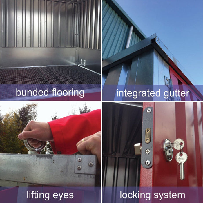 KDC Bunded COSHH Chemical Store | 2m - Yellow Shield