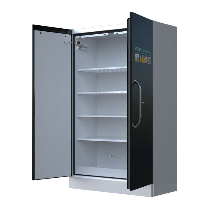 Lithium - Ion Battery Cabinet | 2 Door - Yellow Shield