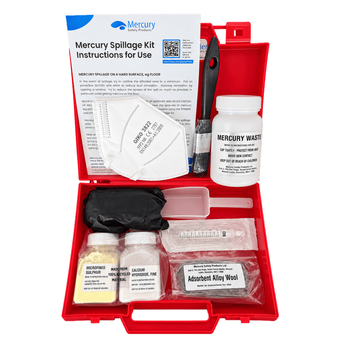 Mercury Spillage Kit | Plastic Case - Yellow Shield