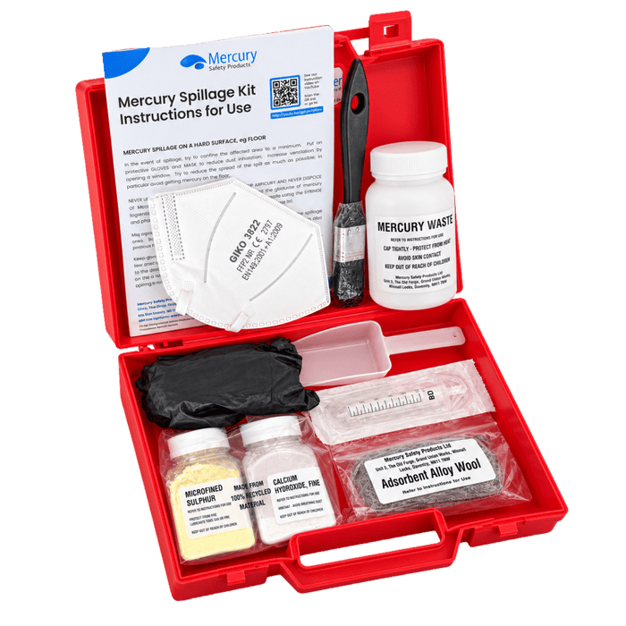 Mercury Spillage Kit | Plastic Case - Yellow Shield