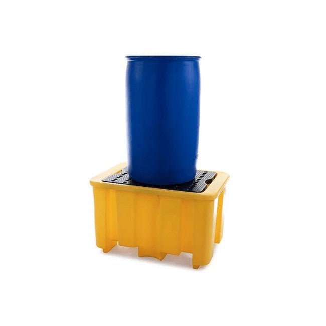 Single Drum Spill Pallet - Yellow Shield