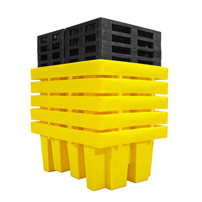 Single IBC Spill Pallet - Yellow Shield