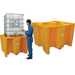 Single IBC Spill Pallet - No Grid - Yellow Shield