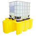 Single IBC Spill Pallet - No Grid With Dispenser - Yellow Shield