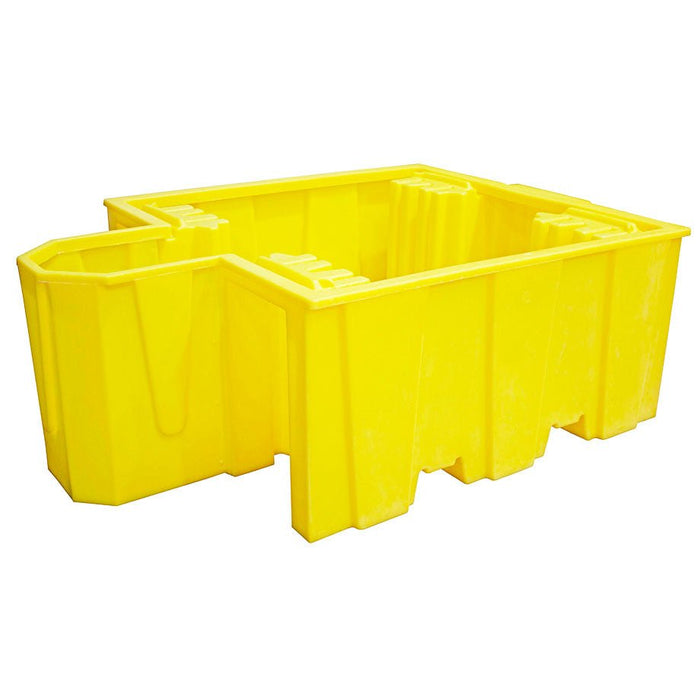 Single IBC Spill Pallet - No Grid With Dispenser - Yellow Shield