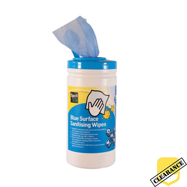 Spill Kill Blue Surface Sanitising Wipes | Case 6 x 2L Tubs - Yellow Shield