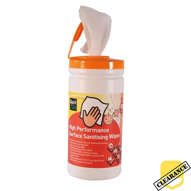 Spill Kill Surface Sanitising Wipes | Case 6 x 2L Tubs - Yellow Shield