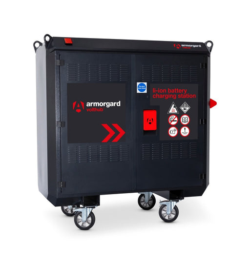 VoltHub™ VH16 Battery Charging 16 Locker Station - Yellow Shield
