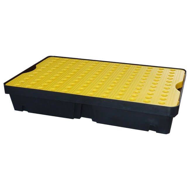 60 Litre Spill Tray With Grid - Yellow Shield