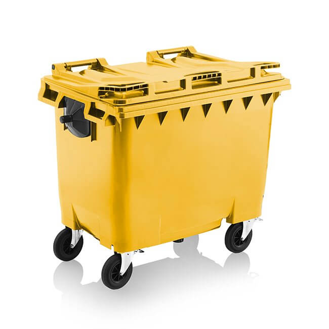 660 Litre Wheelie Bin | Yellow - Yellow Shield