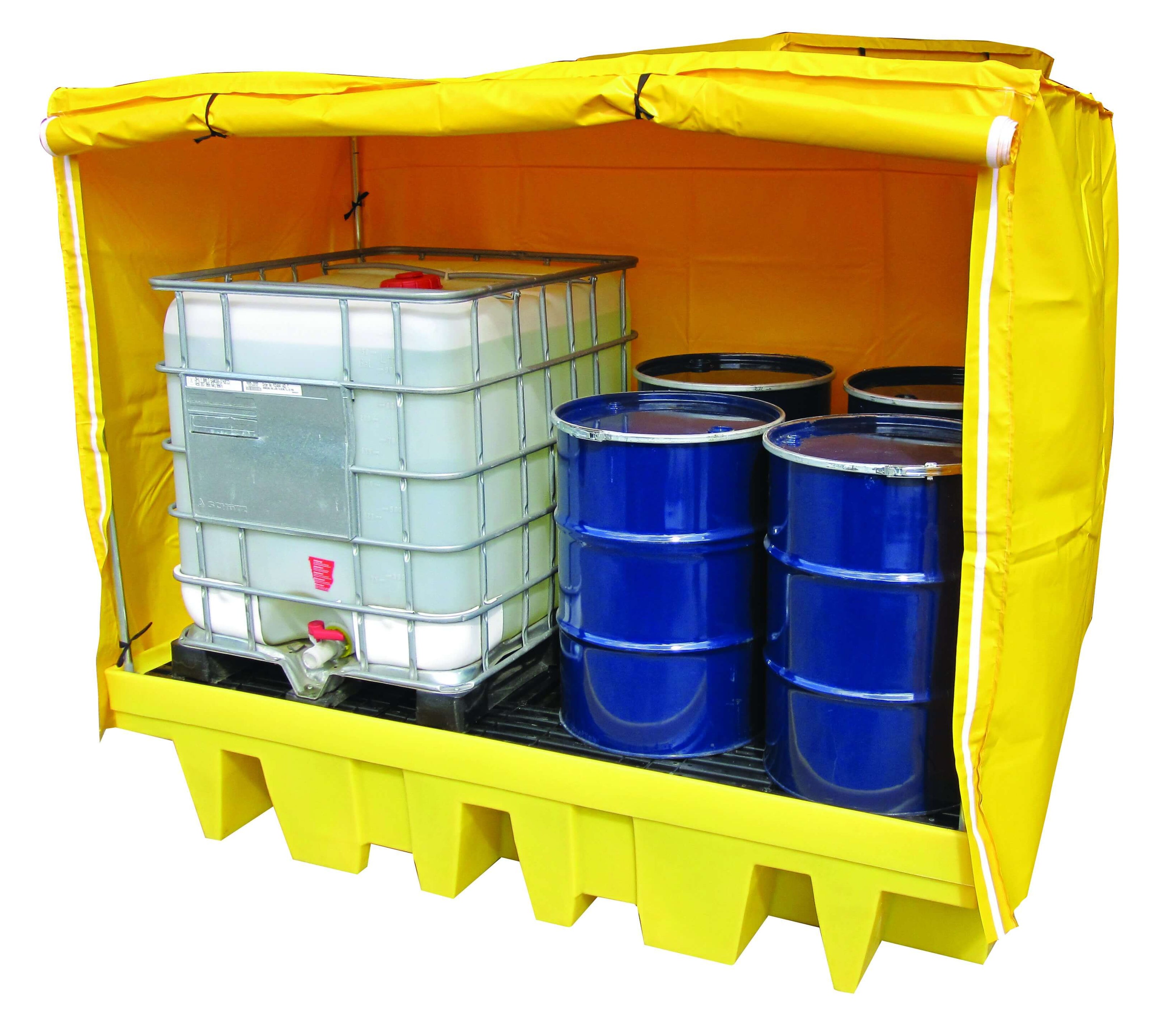 Covered Poly Box Double Covered IBC Poly Sump Pallet - Yellow Shield