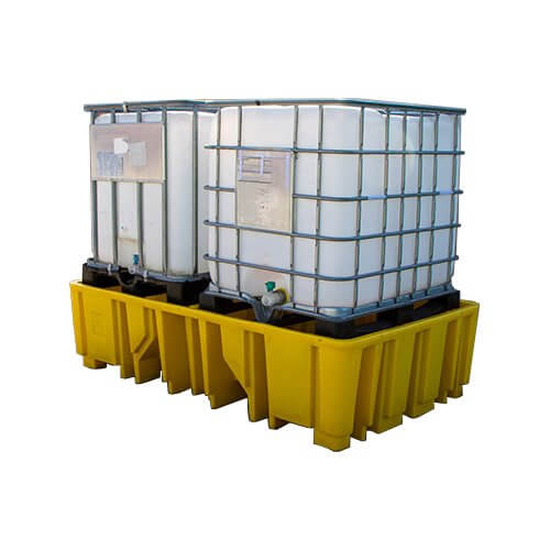 Double IBC Spill Pallet - Economy - Yellow Shield