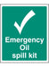 Emergency Oil Spill Kit Sign | Rigid Plastic (300mm x 250mm) - Yellow Shield