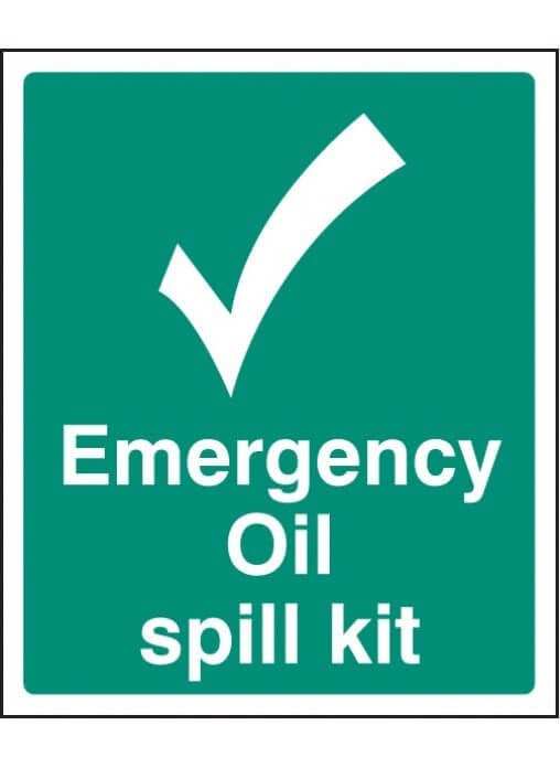 Emergency Oil Spill Kit Sign | Self Adhesive Vinyl (300mm x 250mm) - Yellow Shield
