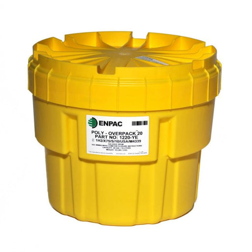 ENPAC 20 Gallon Poly-Overpack Salvage Drum - Yellow Shield