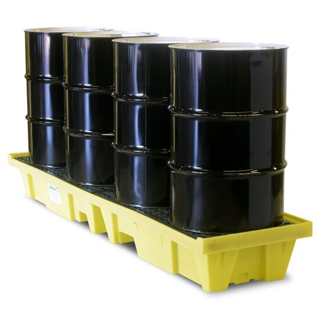 ENPAC 4 Drum In Line Spill Pallet - Yellow Shield