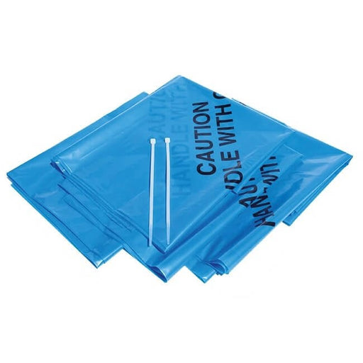 Hazardous Waste Bags & Ties | Blue - Pk 10 - Yellow Shield