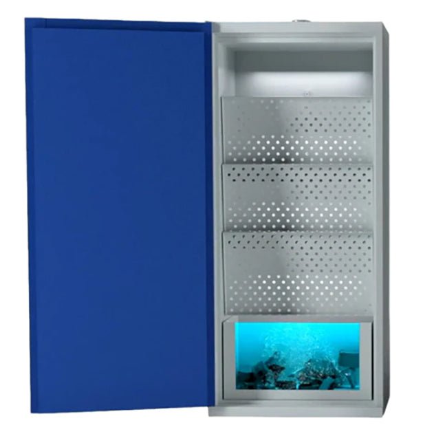 Lithium-Ion Battery Cabinet | 1 Door with Quarantine Water Tank & Charging Points - Yellow Shield
