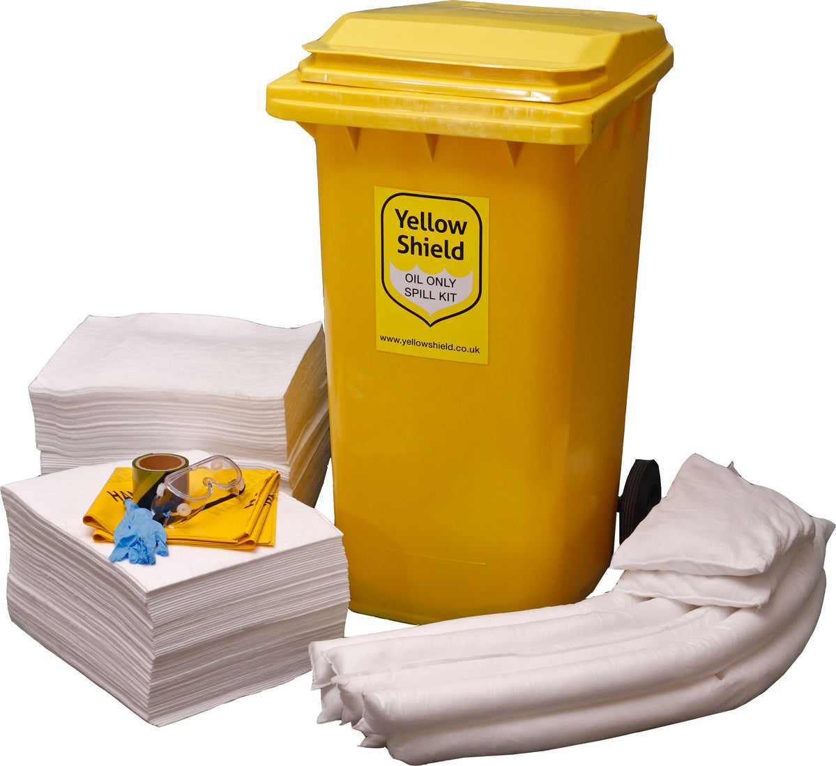 Oil Wheelie Bin Spill Kit 360 Litre Yellow Shield