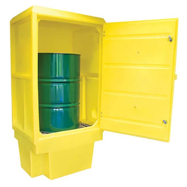 Poly Storage Cabinet 1 Drum - Yellow Shield