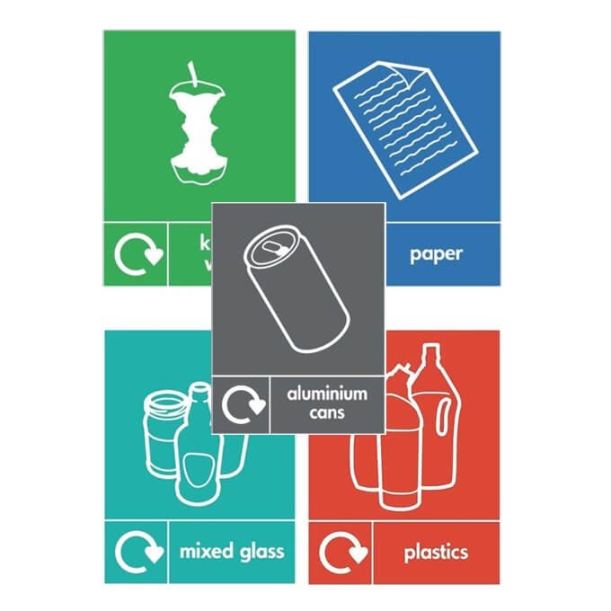 Recycle Stickers for Wheelie Bins - Yellow Shield