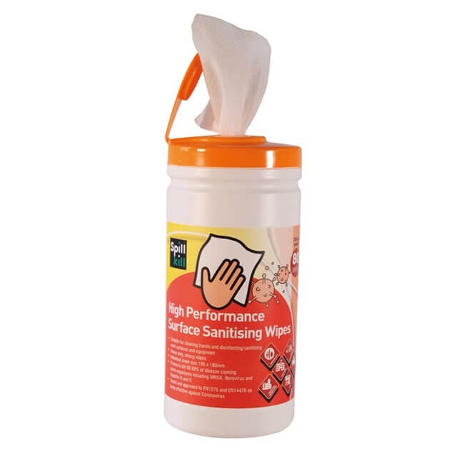 Spill Kill Surface Sanitising Wipes | Case 6 x 2L Tubs - Yellow Shield
