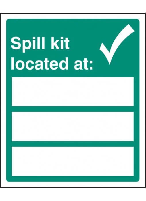 Spill Kit Located At Sign | Rigit Plastic (300m x 250mm) - Yellow Shield