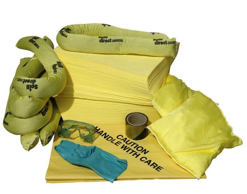Spill Kit Refill | 250 Litre Chemical Wheelie Bin - Yellow Shield