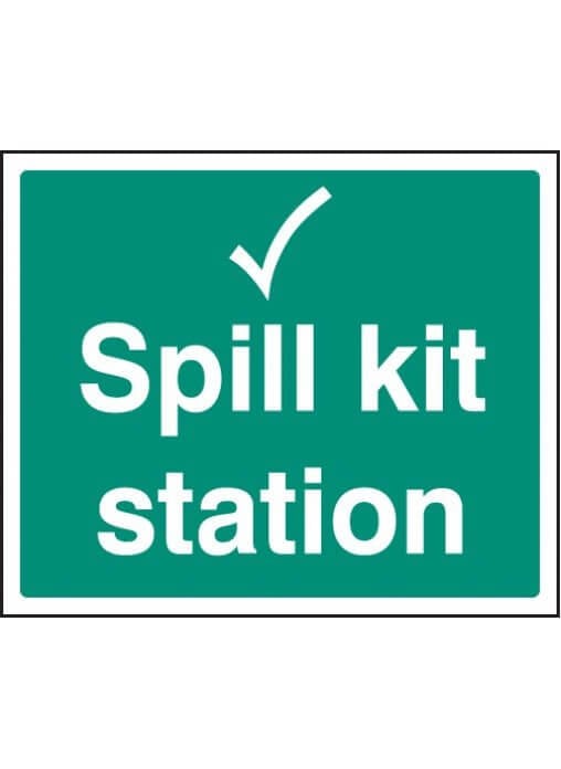 Spill Kit Station Sign | Rigid Plastic (300mm x 250mm) - Yellow Shield