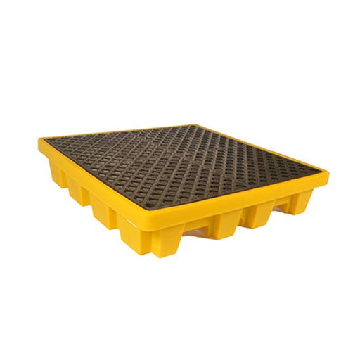 ULTRA 4 Drum Spill Pallet - Stackable REDUCED - Yellow Shield