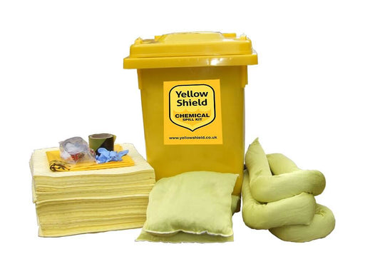 Wheelie Bin Chemical Spill Kit - 80 Litre - Yellow Shield