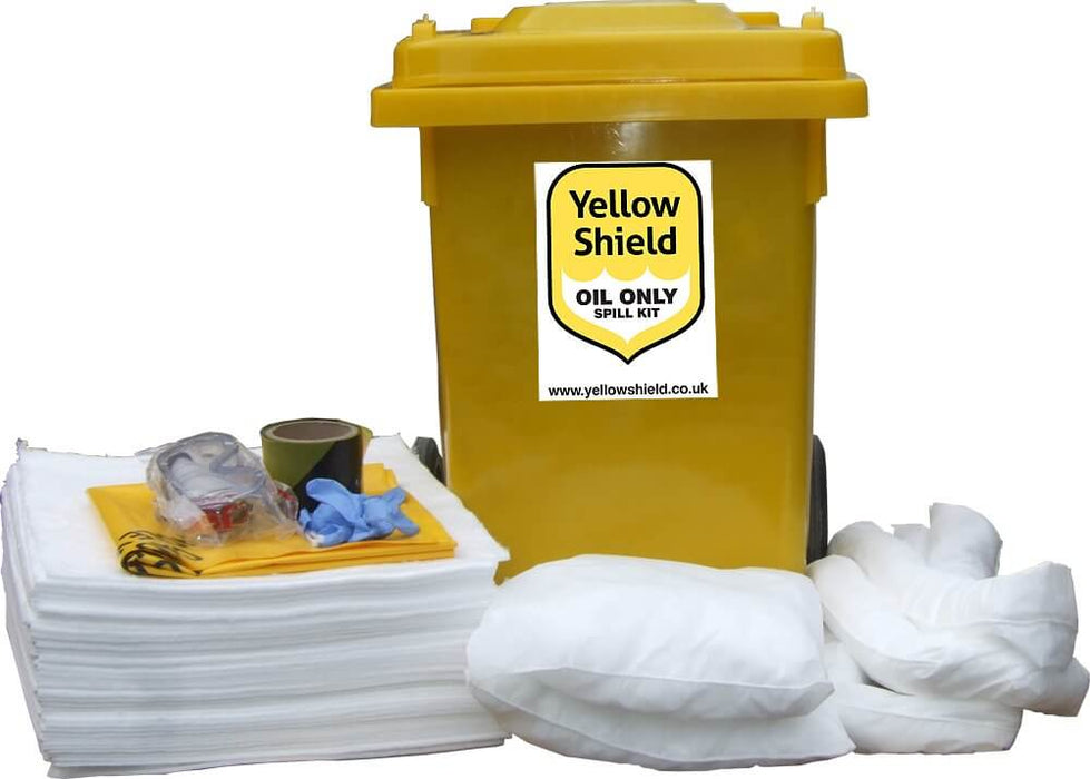 Wheelie Bin Oil Spill Kit - 80 Litre - Yellow Shield